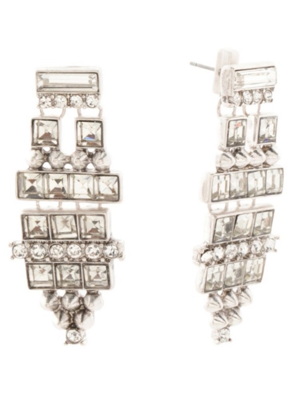 ALLSAINTS Rhodium Large Statement Earrings